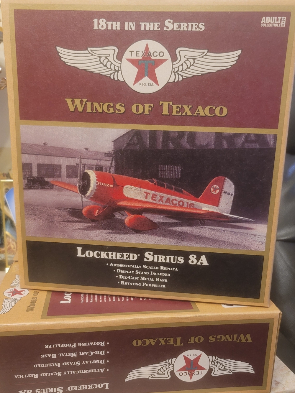 Texaco Wings of Texaco Lockheed Sirius 8A Die-Cast Plane - Red & White